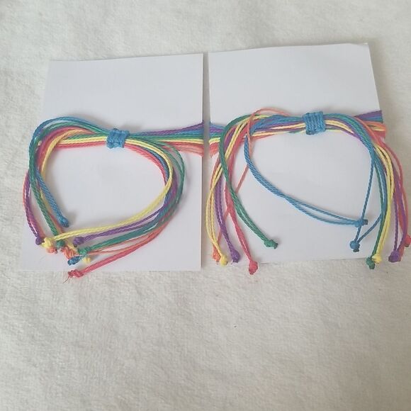 ❤ PRIDE wax rope braided set of  2 bracelets - Picture 6 of 9